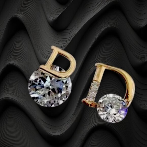 Asymmetrical Exquisite Earrings with Imitation Diamonds Shiny Women's Jewelry - Picture 4 of 6